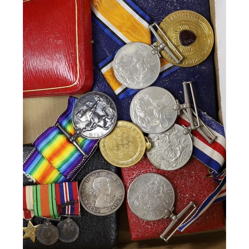 1881 - A WWI / WWII CBE group to Surg. S.Lt.D.E.Bedford RNVR with additional awards and a group of assorted... 
