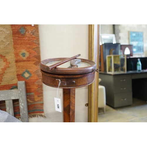 125 - A Victorian mahogany shaving stand in need of restoration