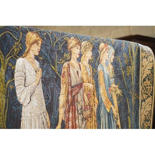 127 - A Hines of Oxford after Burne-Jones a polychrome tapestry panel Nuptial Procession, width 188cm, h... 