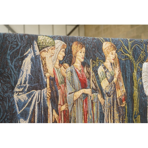 127 - A Hines of Oxford after Burne-Jones a polychrome tapestry panel Nuptial Procession, width 188cm, h... 