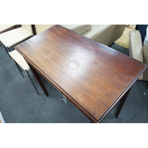 156 - A George III mahogany single drawer side table, width 86cm, depth 45cm, height 76cm