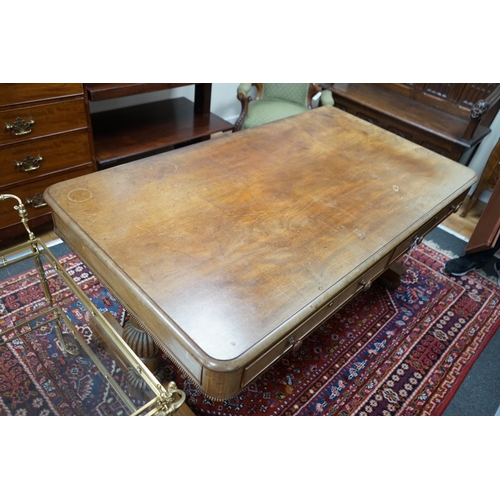 162 - A William IV mahogany library table, width 152cm, depth 85cm, height 71cm