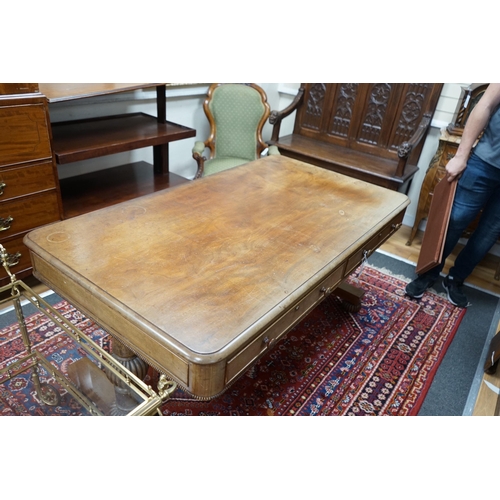 162 - A William IV mahogany library table, width 152cm, depth 85cm, height 71cm