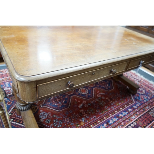 162 - A William IV mahogany library table, width 152cm, depth 85cm, height 71cm