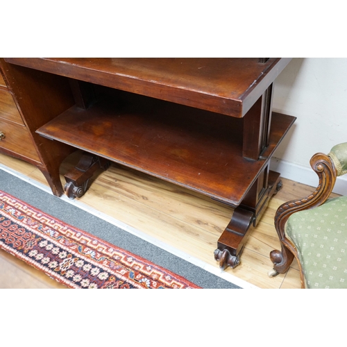 172 - A Victorian mahogany metamorphic buffet, length 96cm, depth 58cm, height 106cm