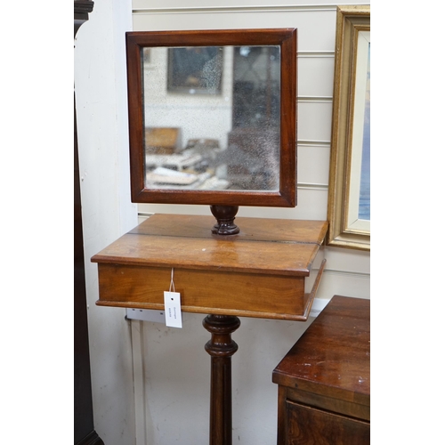 176 - A Victorian mahogany shaving stand, width 42cm, depth 39cm, height 148cm