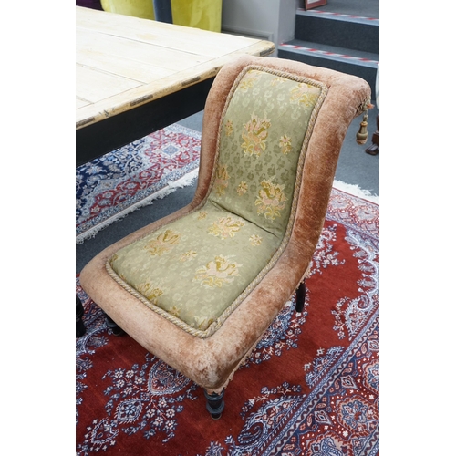 196 - A pair of Victorian upholstered side chairs