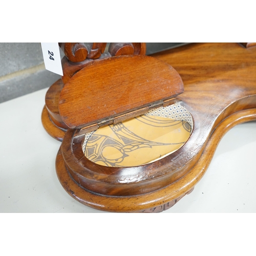 24 - A large Victorian mahogany toilet mirror, width 66cm, height 80cm