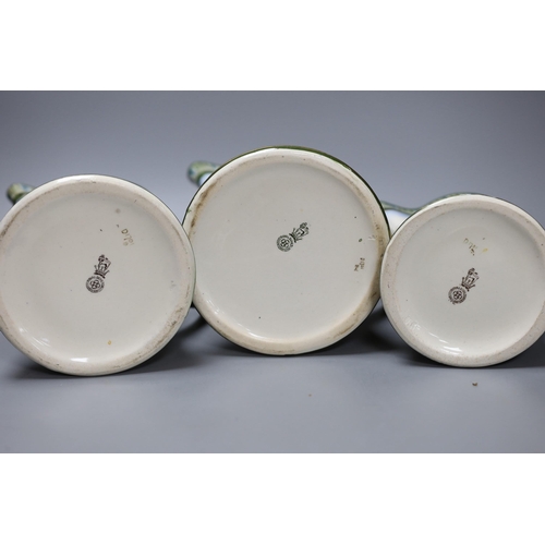 265 - A graduated set of three Royal Doulton hunting jugs, 22cm