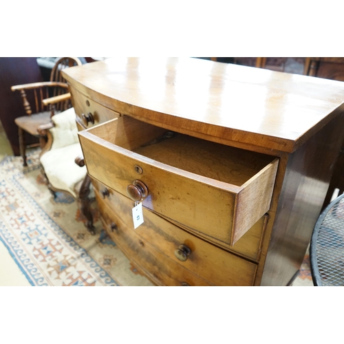 43 - A Victorian mahogany bowfront chest, width 106cm, depth 54cm, height 106cm