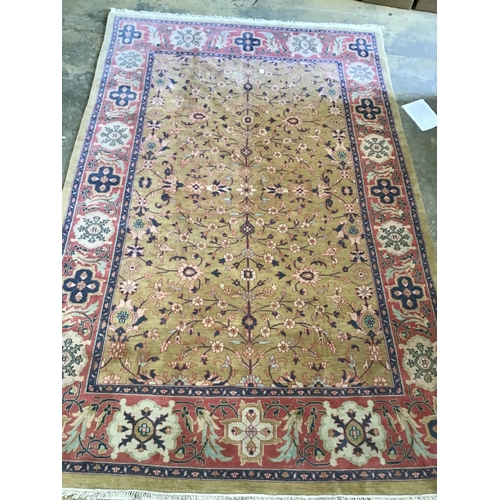 52 - A Heriz style gold ground carpet, 370 x 244cm