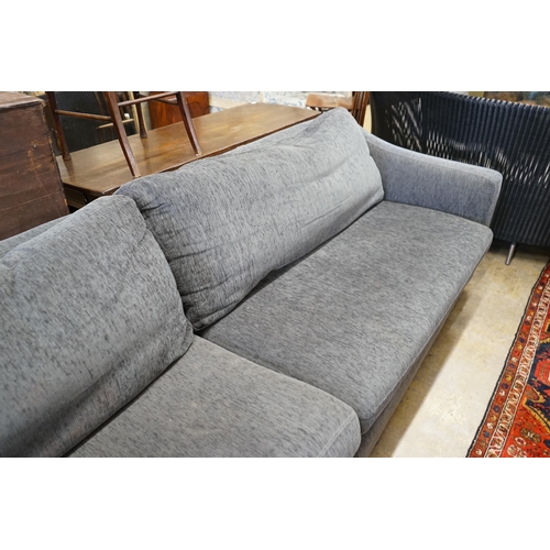 58 - A large Italian contemporary Divani sectional grey fabric upholstered sofa, length 288cm, depth 92cm... 