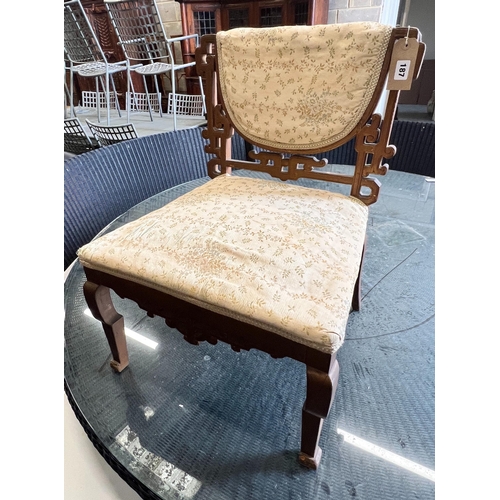 62 - A late 19th century Chinese taste bedroom chair