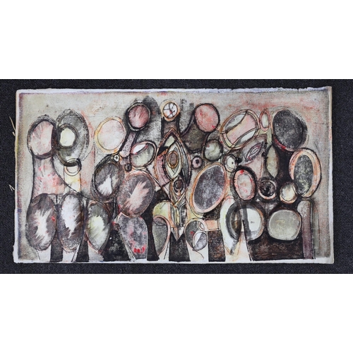 698 - Amil 62, mixed media on paper, Untitled, inscribed verso, 34 x 62cm, unframed