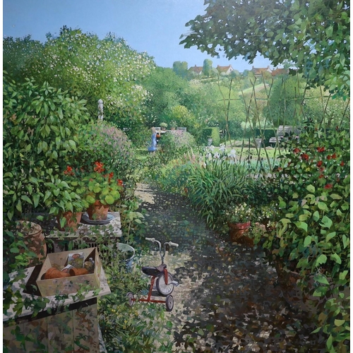 708 - Keith Dunkley RA (b.1942), The Apples, signed and dated, 90 x 89cm