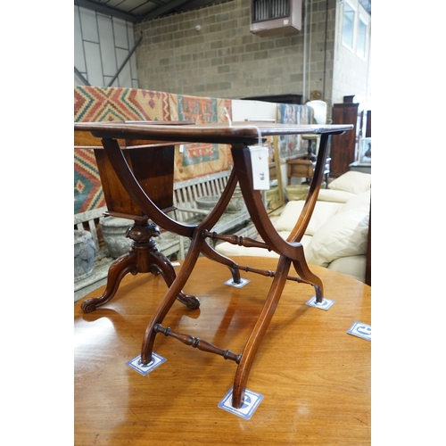 79 - A Victorian rectangular mahogany folding coaching table, length 92cm, depth 50cm, height 70cm