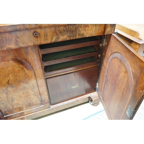 81 - An early Victorian mahogany chiffonier, length 107cm, depth 47cm, height 132cm