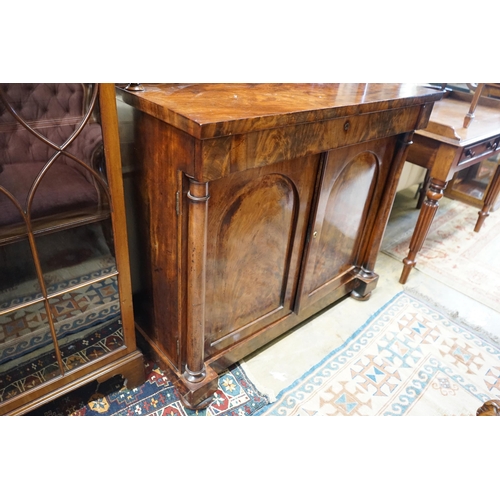 81 - An early Victorian mahogany chiffonier, length 107cm, depth 47cm, height 132cm