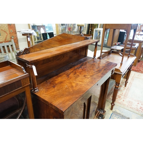 81 - An early Victorian mahogany chiffonier, length 107cm, depth 47cm, height 132cm