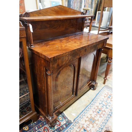 81 - An early Victorian mahogany chiffonier, length 107cm, depth 47cm, height 132cm