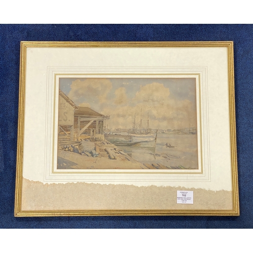 702 - Bernard Cecil Gotch (1876-1964), watercolour, 'The Hamble River, Hamble, Dorset', signed and dated 1... 