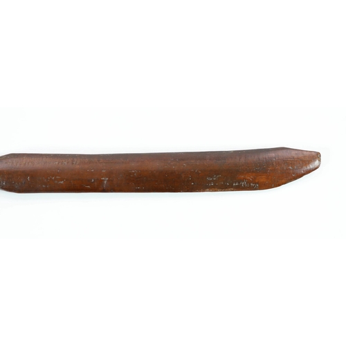 15 - A large Polynesian hardwood war club, with blade shaped head and turned handle 102cm long