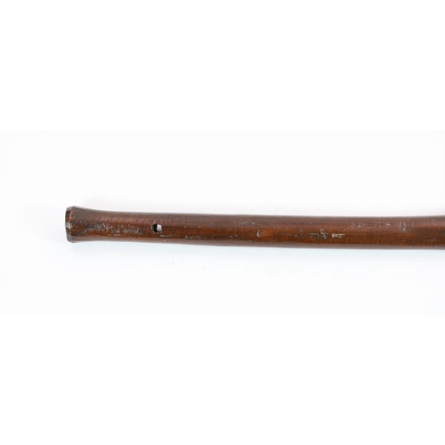 15 - A large Polynesian hardwood war club, with blade shaped head and turned handle 102cm long