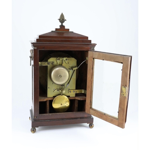 188 - Chater, Goswell Road, London. A Regency brass mounted mahogany eight day bracket clock, with stepped... 