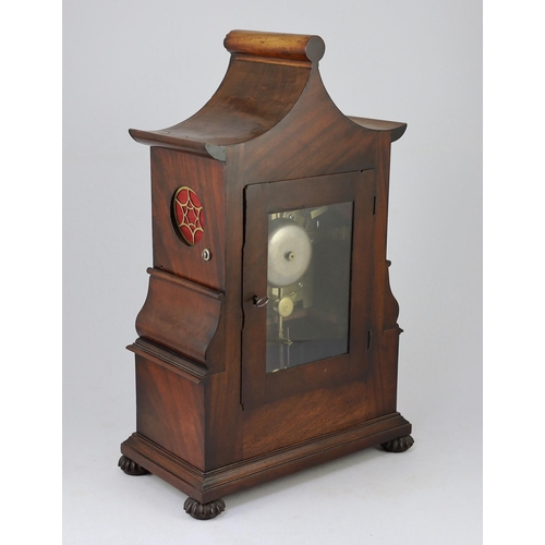 189 - J. N. Hendry. A William IV carved mahogany pagoda top bracket clock, with enamelled signed Roman dia... 