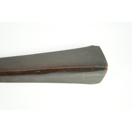 19 - A Bowai Fijian hardwood war club, of tapered triangular section with rounded handle, 65cm long... 