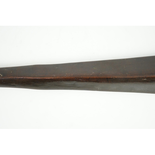 19 - A Bowai Fijian hardwood war club, of tapered triangular section with rounded handle, 65cm long... 