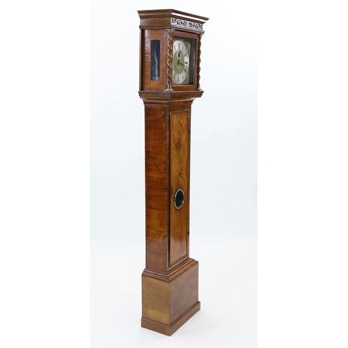 193 - John Miller of London, apprenticed to Joseph Knibb. A William III walnut eight day longcase clock, t... 