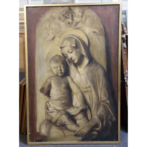 242 - 19th century Italian School Study of a relief of the Virgin and childoil on canvas91 x 60cm... 