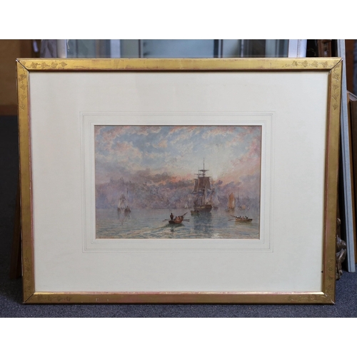 260 - George Weatherill (1810-1890) Shipping off Whitbywatercoloursigned and dated 187528 x 40cm... 