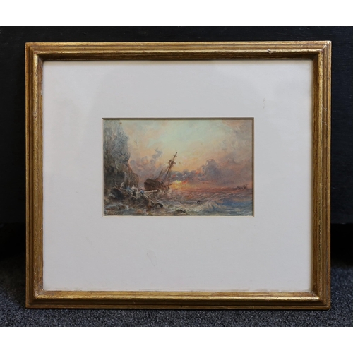 261 - George Weatherill (1810-1890) Ship wrecking on the cliffswatercoloursigned8.5 x 13cm... 