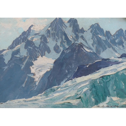 277 - Charles-Henri Contencin (French, 1898-1955) 'Pelvoux et Glacier Blau'oil on boardsigned23 x 31cm... 