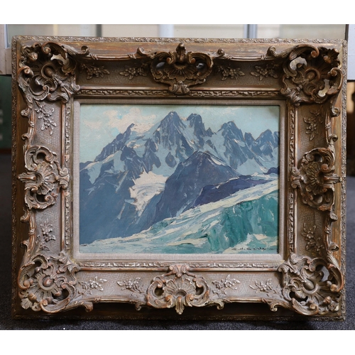 277 - Charles-Henri Contencin (French, 1898-1955) 'Pelvoux et Glacier Blau'oil on boardsigned23 x 31cm... 