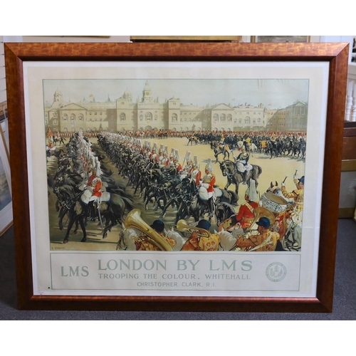 278 - Christopher Clark (1875-1942) 'London by LMS, Trooping The Colour, Whitehall', RA Series 79lithograp... 