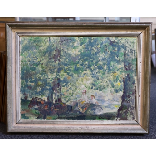 285 - § § Edmund Blampied (1886-1966) 'To Lunch At The Manor'oil on boardsigned and inscribed verso40 x 56... 