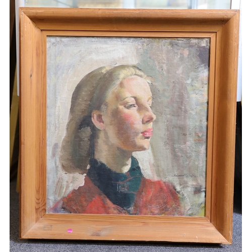 300 - § § Bernard Fleetwood Walker RA, RWS, RP, ROI, NEAC (1893-1965) Portrait of Teresaoil on canvas laid... 