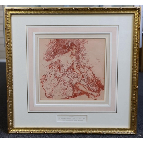 304 - § § Sir William Russell Flint (1880-1969) Ceciliasanguine chalk on pink tinted paperinitialled16 x 1... 