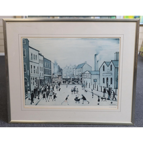 327 - § § Lawrence Stephen Lowry (1887-1976) 'The Level Crossing'offset lithographsigned in pencil, from t... 