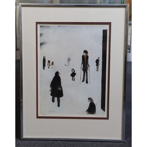 328 - § § Lawrence Stephen Lowry (1887-1976) 'Figures in the Park'offset lithographsigned in pencil, 48/10... 