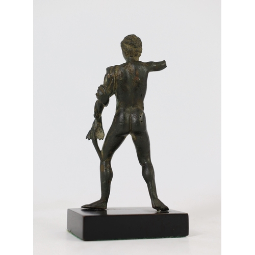 33 - A small Roman bronze figure of Hercules, 1st century AD, The figure lacking his right arm.Provenance... 