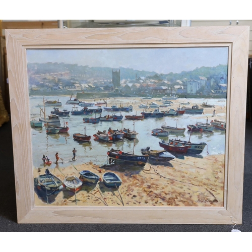 333 - Ray Denton (b.1939) 'In the harbour, St. Ives'oil on canvassigned75 x 91cm... 