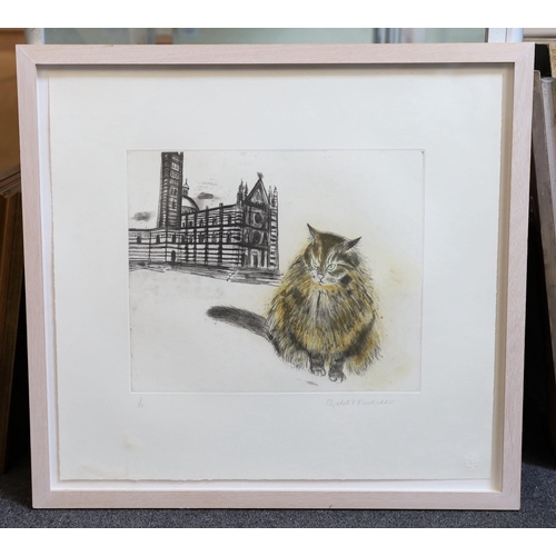 336 - § § Dame Elizabeth Blackadder, OBE RA RSA RSW RGI DLitt (b.1931) Sienese Cat, from Cats Portfolioetc... 