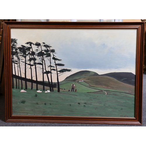 338 - § § Peter Brook (1927-2009) 'A Cheviot Shepherd (Thinking)'oil on boardsigned50 x 70cm... 