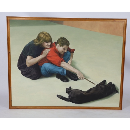 342 - § § Christopher Stevens (1961-) 'Let Sleeping Dogs Lie'oil on canvas132 x 167cm... 