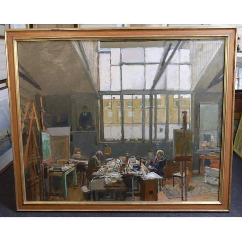 345 - § § Ken Howard (b.1932) 'Robert Buhler and Bill Michael at 3 Avenue Studios'oil on canvassigned, 198... 