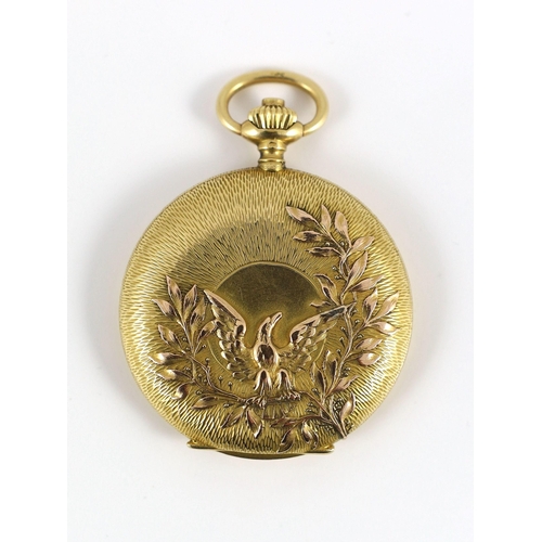 378 - An early 20th century 18k gold Vacheron & Constantin keyless hunter dress pocket watch, the textured... 